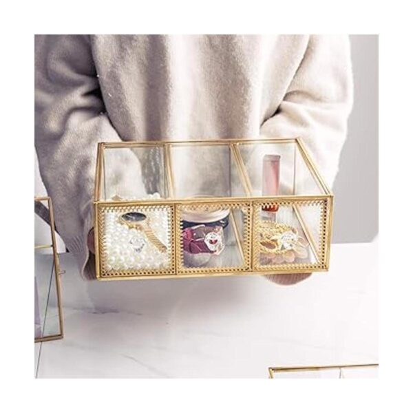 Estuche de joyería de belleza antiguo organizador de
