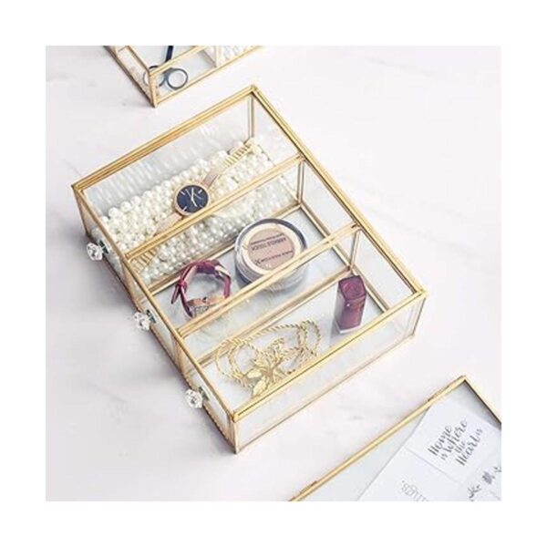 Estuche de joyería de belleza antiguo organizador de