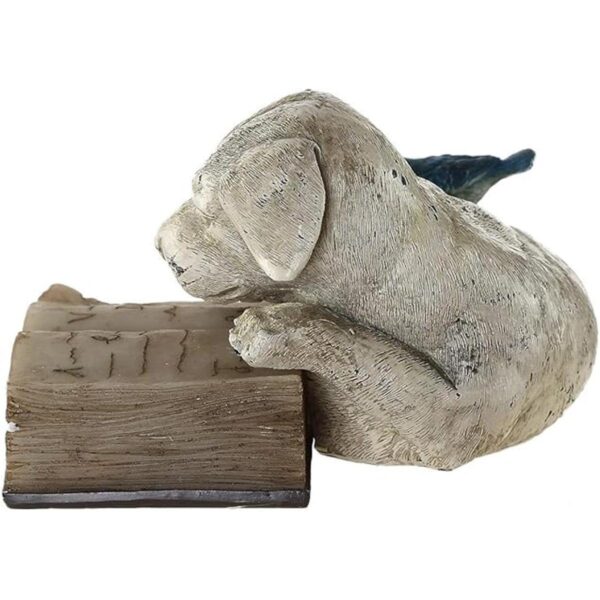 Estatua de resina para perro con energía solar para