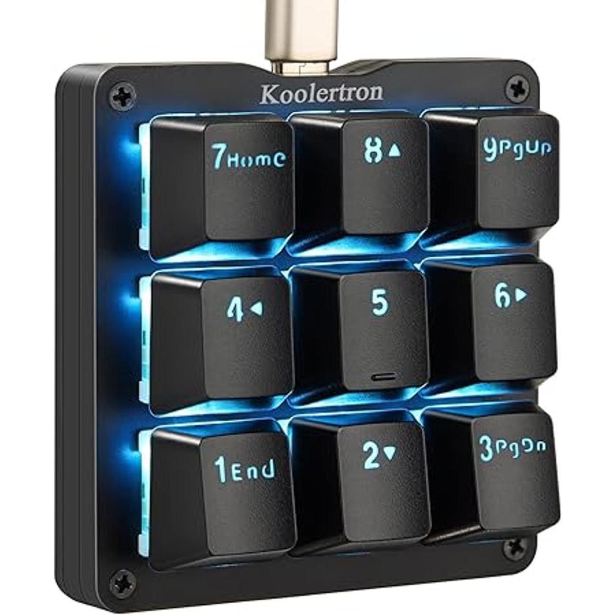 Koolertron Teclado mecánico macro de una mano teclado