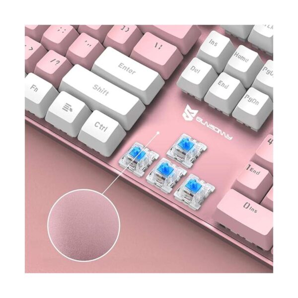Merdia Teclado mecánico para juegos con interruptor azul_2