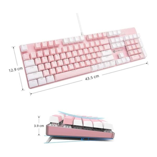 Merdia Teclado mecánico para juegos con interruptor azul_4