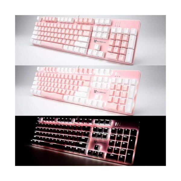 Merdia Teclado mecánico para juegos con interruptor azul_5