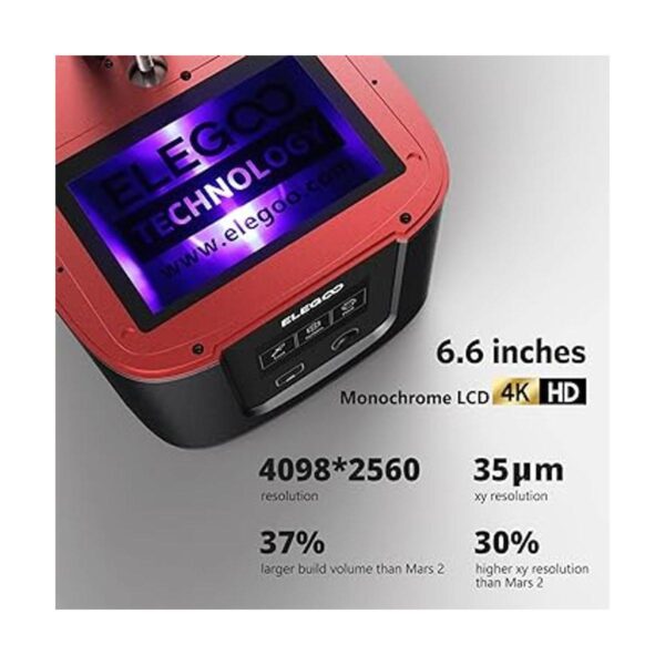 ELEGOO Pantalla LCD monocromática 4K de 6.66 pulgadas con_4