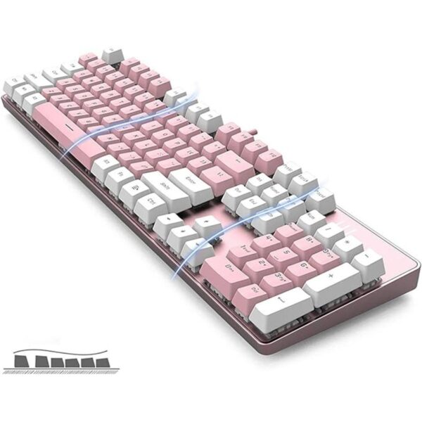 Merdia Teclado mecánico para juegos con interruptor azul_3