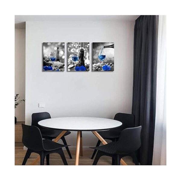 Decoración de vino en lienzo para cocina arte de rosa
