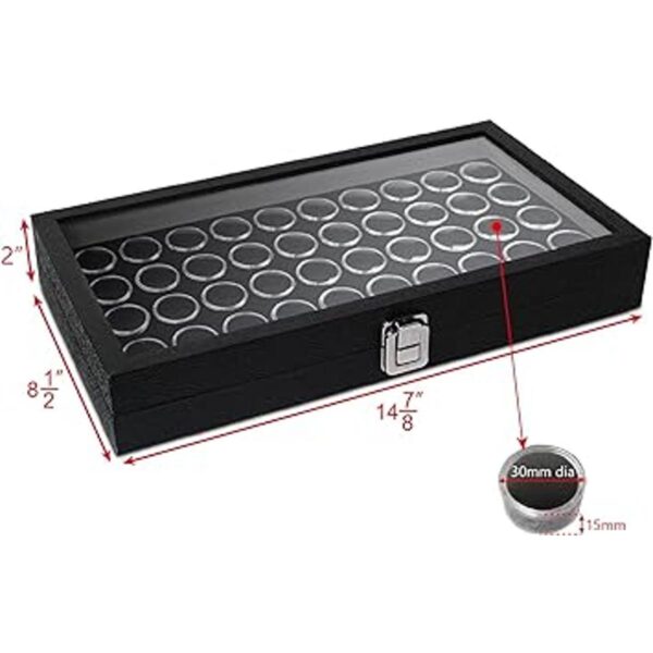 Mooca Caja de exhibición de joyería de cristal negro 50