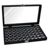 Mooca Caja de exhibición de joyería de cristal negro 50