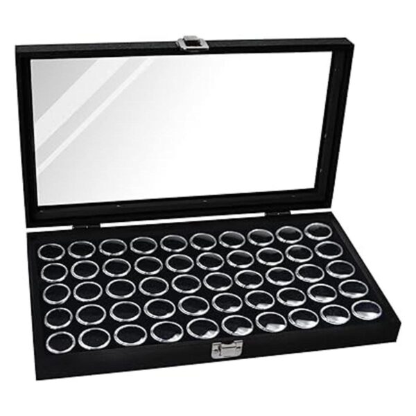 Mooca Caja de exhibición de joyería de cristal negro 50