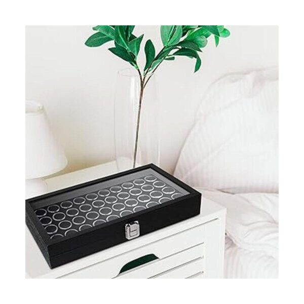 Mooca Caja de exhibición de joyería de cristal negro 50