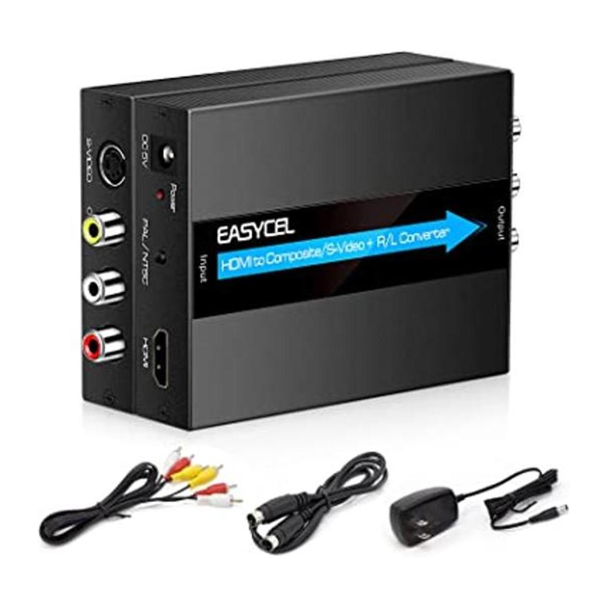 EASYCEL Convertidor HDMI a SVideo RCA con cables SVideo y