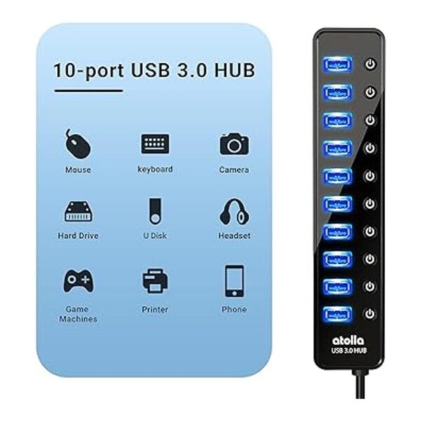 Concentrador USB 3.0 atolla 10 puertos USB Data Hub_2