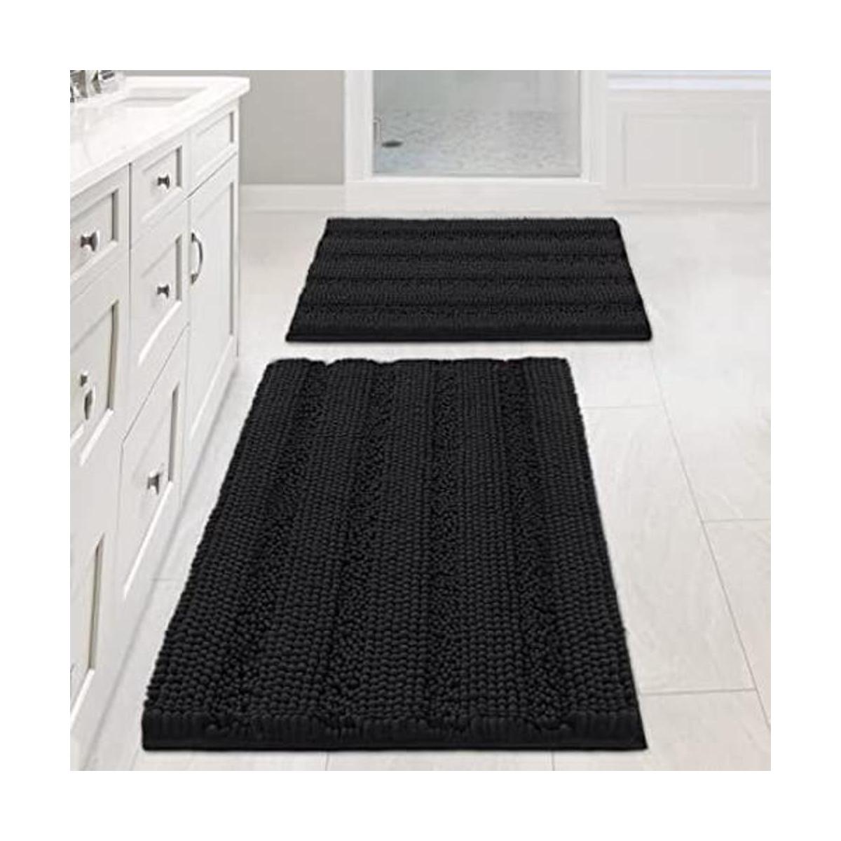 Tapetes de baño extra gruesas a rayas para baño juego de