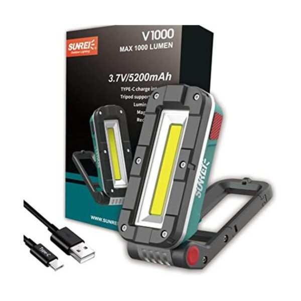 Luz de trabajo recargable con base magnética gancho_1