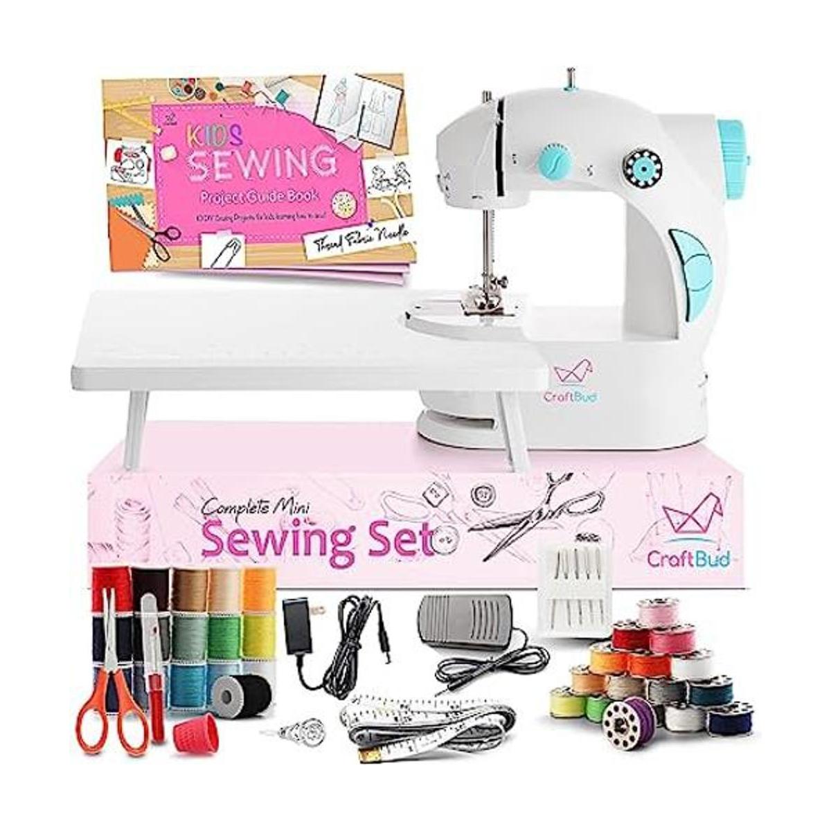 CraftBud Mini máquina de coser para principiantes con kit