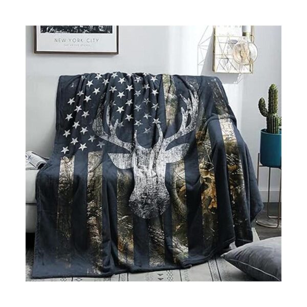 Manta de caza con bandera de ciervo de camuflaje de EE._1