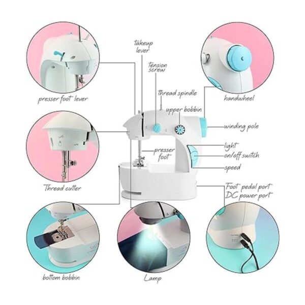 CraftBud Mini máquina de coser para principiantes con kit_4