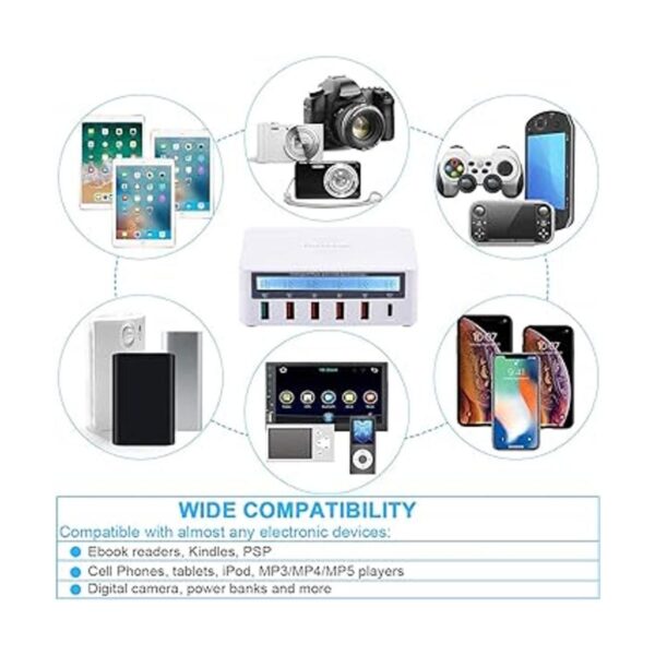 Estación de carga USB multipuerto 100 W 6 puertos USB_5