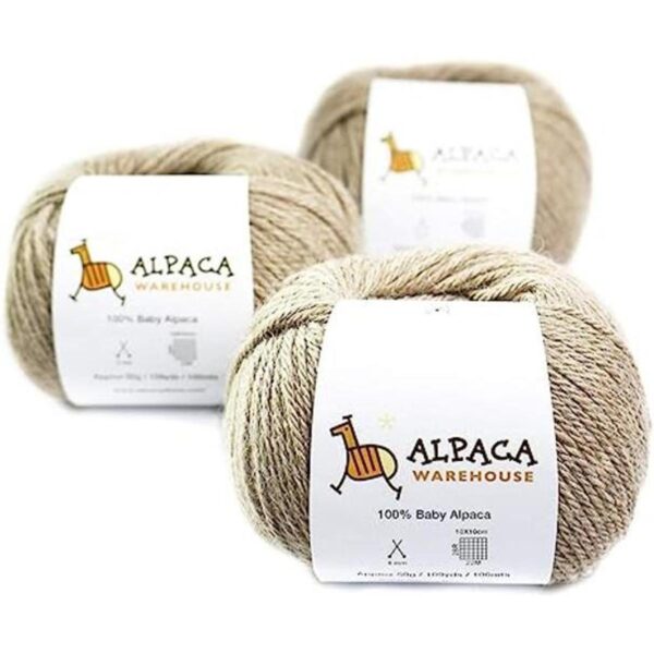 Juego de 3 madejas de 100 lana de alpaca bebé peso