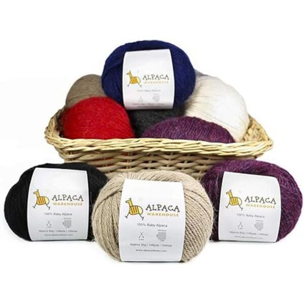 Juego de 3 madejas de 100 lana de alpaca bebé peso