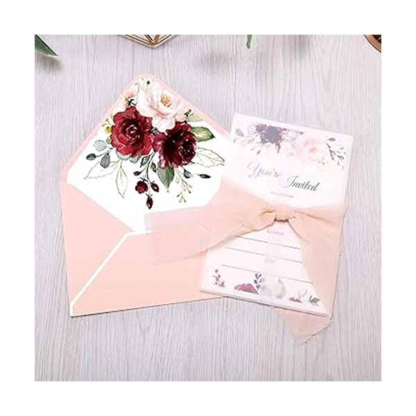 Doris Home 25 invitaciones de relleno con diseño de rosa_6