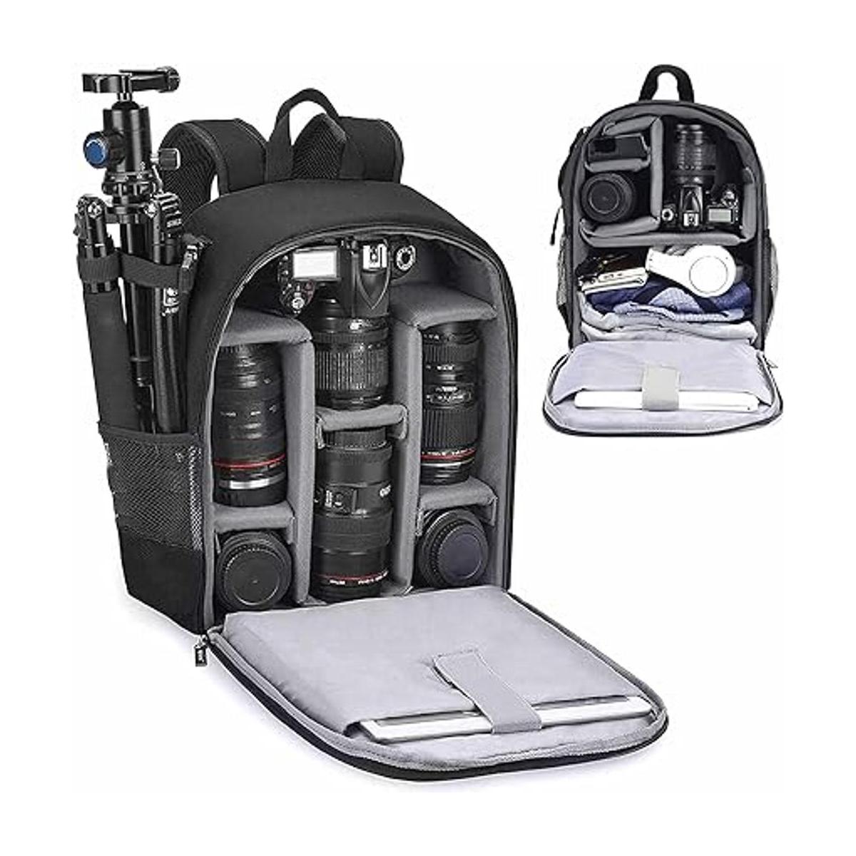 Cwatcun Mochila impermeable para cámara Canon Nikon Sony