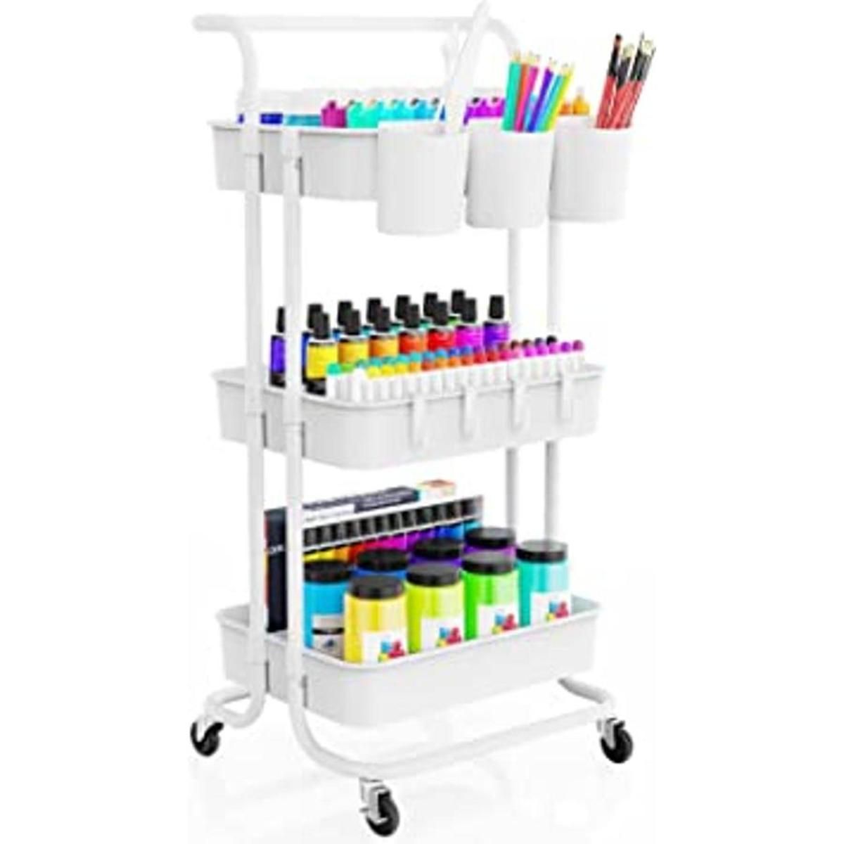 LEHOM Carrito de utilidad transportable de 3 niveles con