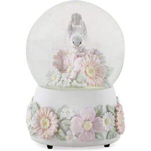 DEMDACO Chickadee Flowers Pastel Musical Snow Globe Plays_1