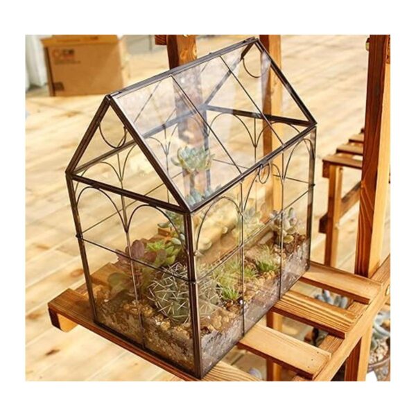 ELEGANTLIFE Terrario geométrico de cristal para plantas