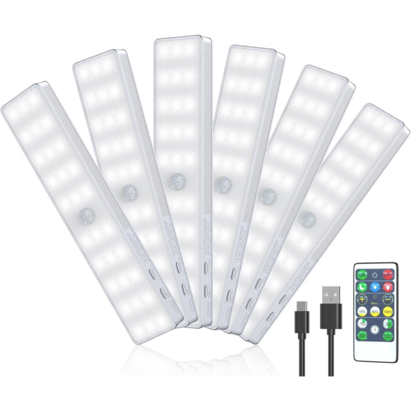 Luz LED para armario 6 unidades de 30 LED atenuador USB_1