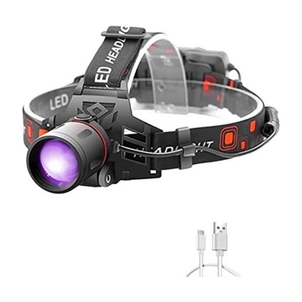 PROFORUS Lámpara frontal UV LED negra de 395 nm luz_1