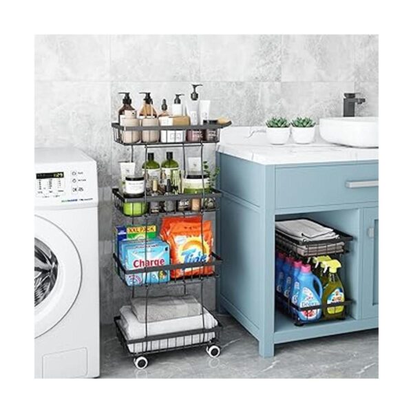 Fruit Vegetable Storage Basket for Kitchen 4 Tier Slim