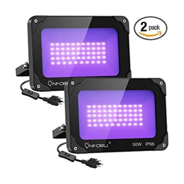 Onforu Paquete de 2 luces LED negras de 50 W luz de_1