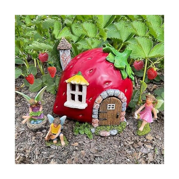 Mood Lab Fairy Garden Juego de 4 piezas de casa de fresa_5