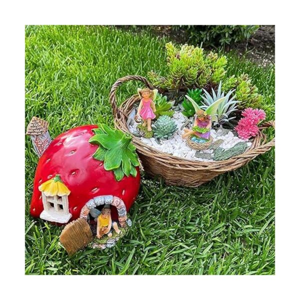 Mood Lab Fairy Garden Juego de 4 piezas de casa de fresa_3