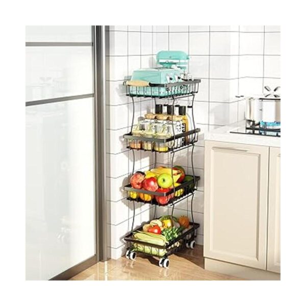 Fruit Vegetable Storage Basket for Kitchen 4 Tier Slim