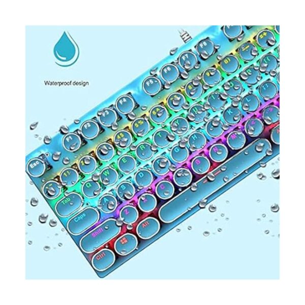 Teclado para juegos estilo retro punk interruptor azul