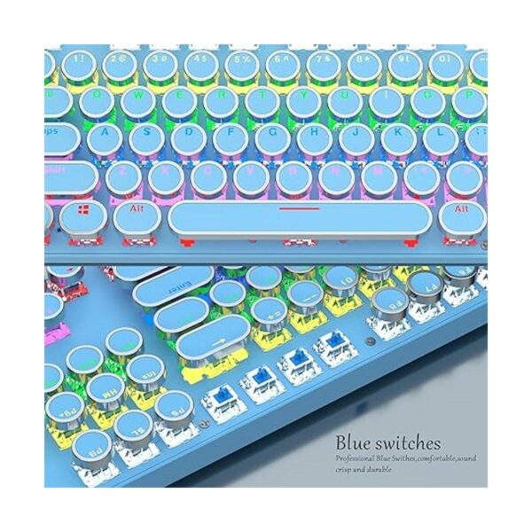 Teclado para juegos estilo retro punk interruptor azul