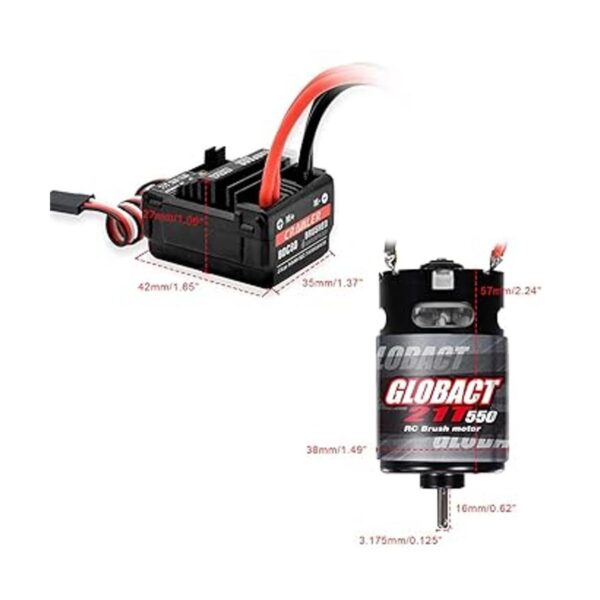 GLOBACT Motor cepillado 21T 550 y motor cepillado ESC 80A_6