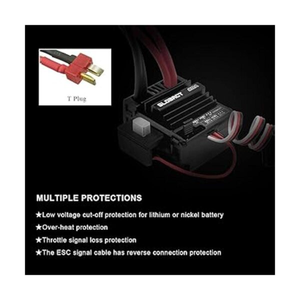 GLOBACT Motor cepillado 21T 550 y motor cepillado ESC 80A_2