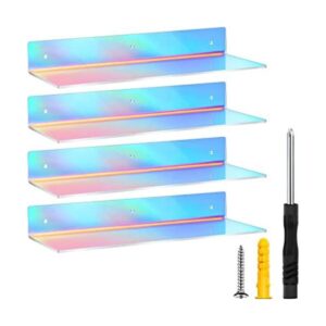 Estantes de acrílico iridiscente arcoíris para pared