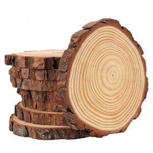 HOZEON 8 rebanadas de madera natural de 8 a 9 pulgadas