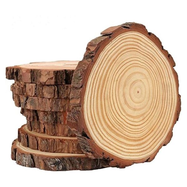 HOZEON 8 rebanadas de madera natural de 8 a 9 pulgadas