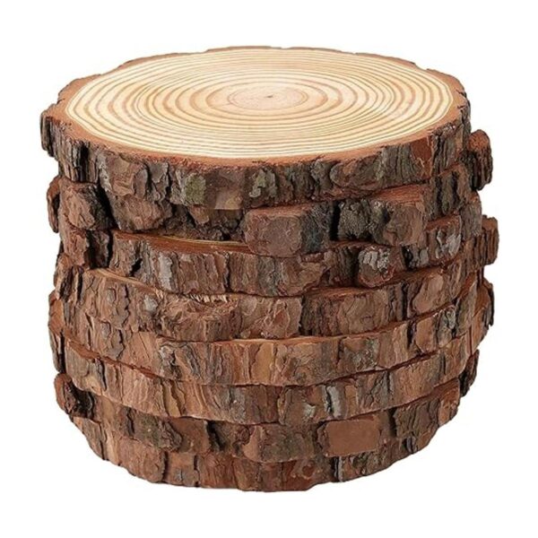 HOZEON 8 rebanadas de madera natural de 8 a 9 pulgadas