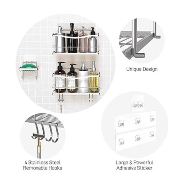 GeekDigg Organizador de ducha con soporte para jabón_4