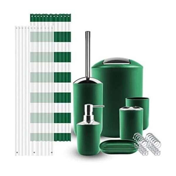 Hunter Green Juego de accesorios de baño de 9 piezas con