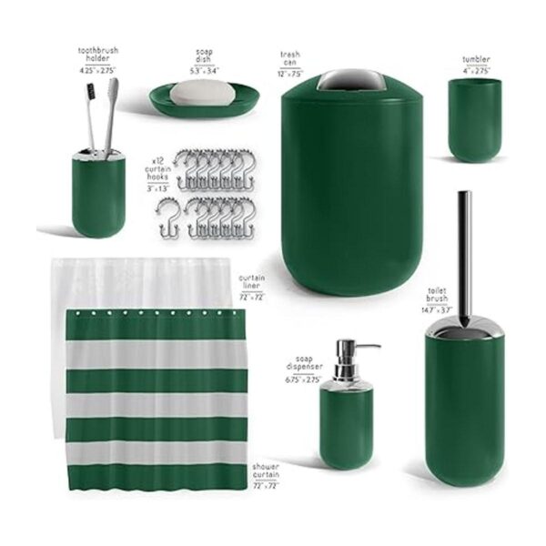 Hunter Green Juego de accesorios de baño de 9 piezas con