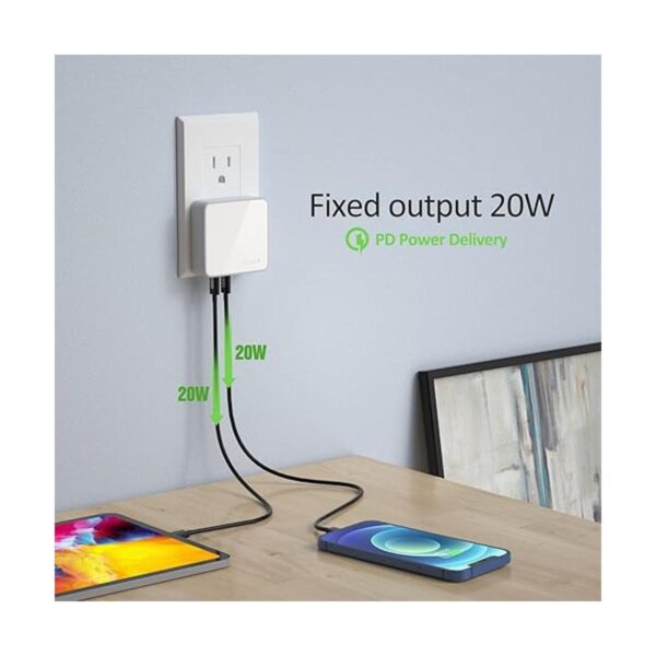 Nekmit Cargador USB C 52 W y 4 puertos de pared rápida y_2