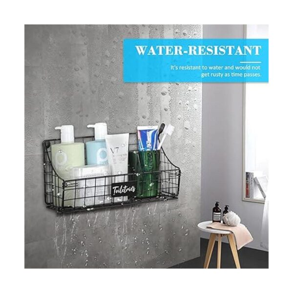 Cesta de basura montada en la pared con placa de etiqueta