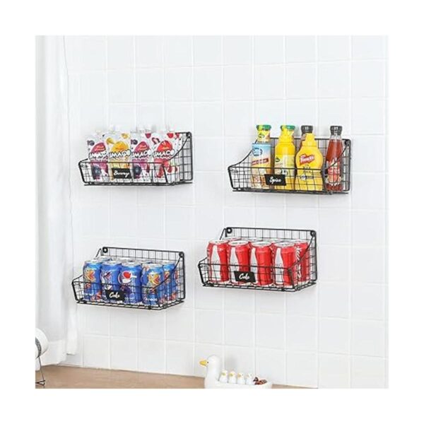 Cesta de basura montada en la pared con placa de etiqueta